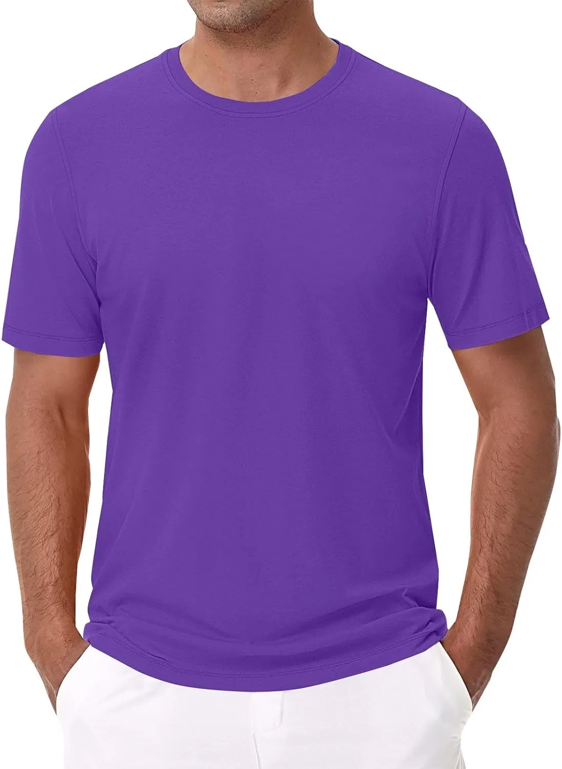 Мужская футболка с круглым вырезом из хлопка, Purple