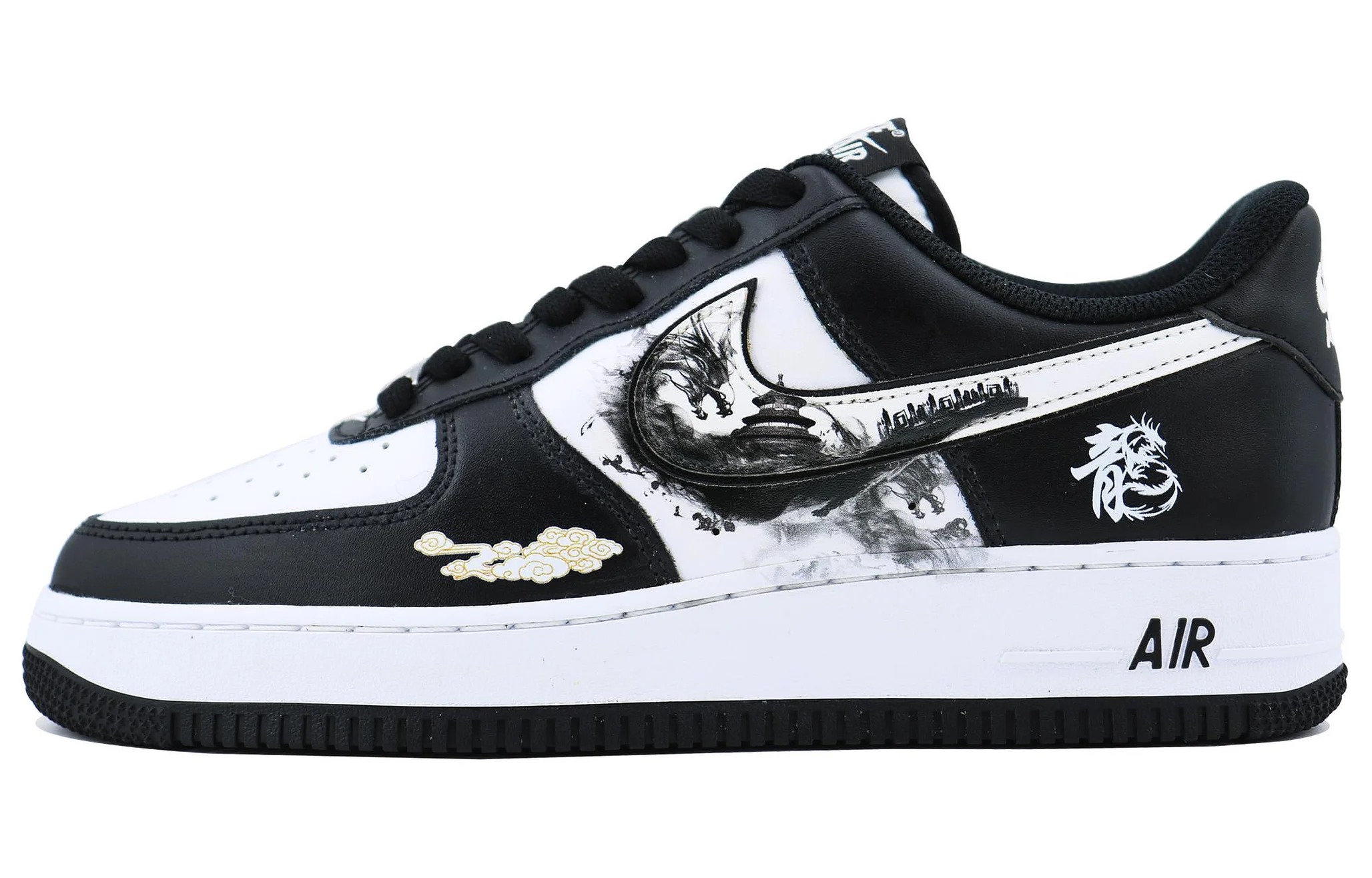 

Кастомизированные кроссовки Nike Air Force 1 Skateboard Shoes Unisex, белый/черный