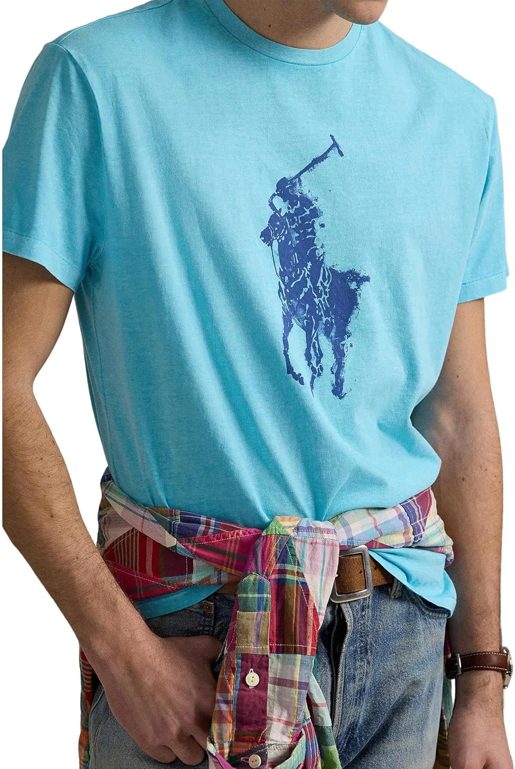 Мужская футболка с принтом Classic Fit Polo Ralph Lauren, Turquoise Nova — фото 3