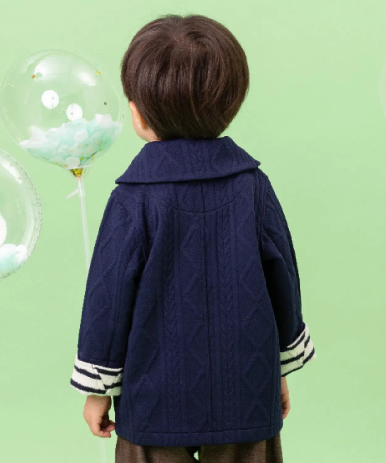 Куртка с шалевым воротником, жаккард, с вышивкой, Anpanman Kids Collection, офф-белый — фото 3