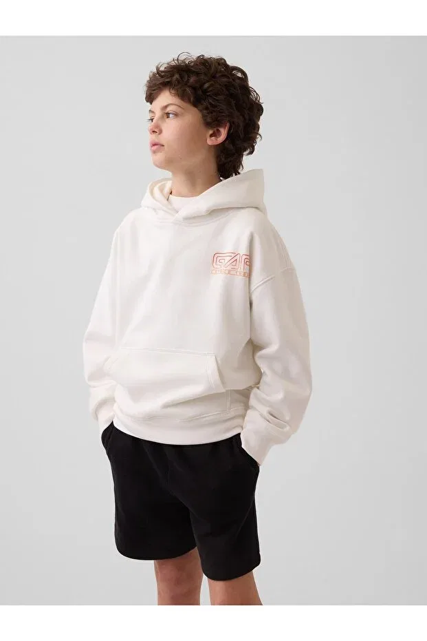 Детские свитшот для мальчиков с принтом Vintagesoft Relaxed Graphic Gap, White-001