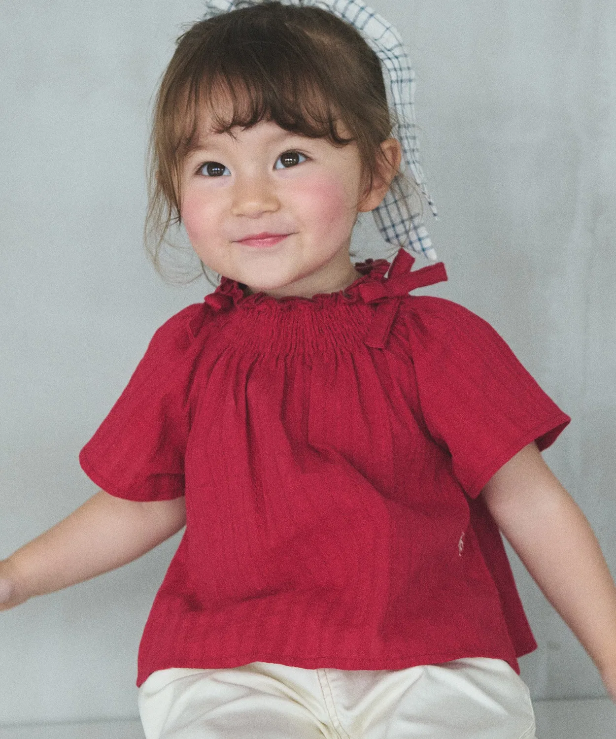 Детская туника-трапеция 2WAY с рюшами и бантами Shiring 2WAY Tunic petit main, Red