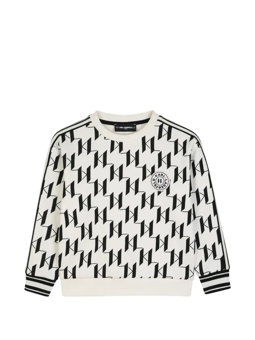 Толстовка с монограммой и нашивкой-логотипом Karl Lagerfeld Kids, белый
