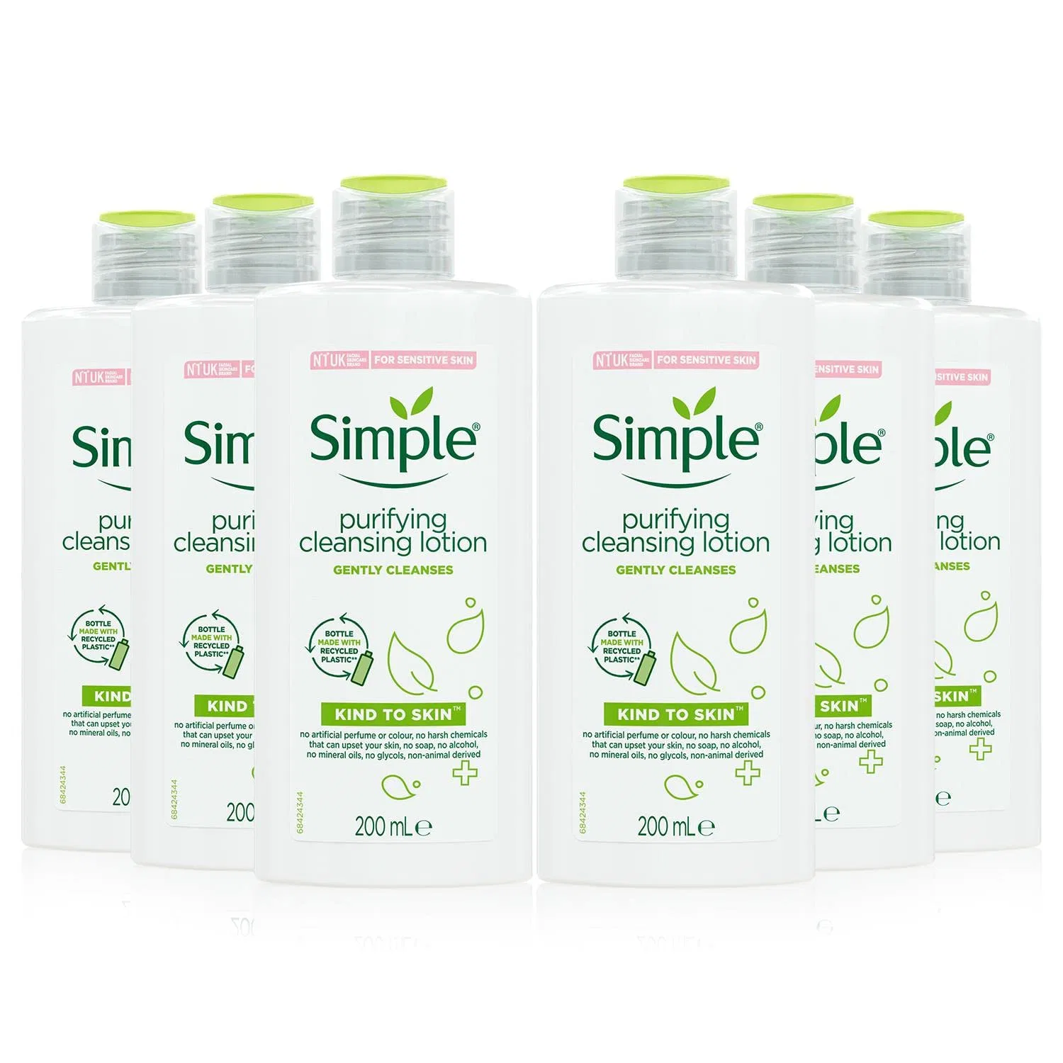Очищающий лосьон Simple Kind To Skin Purifying Cleansing Lotion, 1.5 л (6x200 мл)