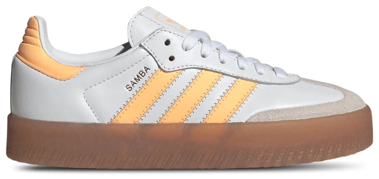 Кроссовки для девочек Sambae Adidas, цвет Ftwr White/Acid Orange/Gold Met