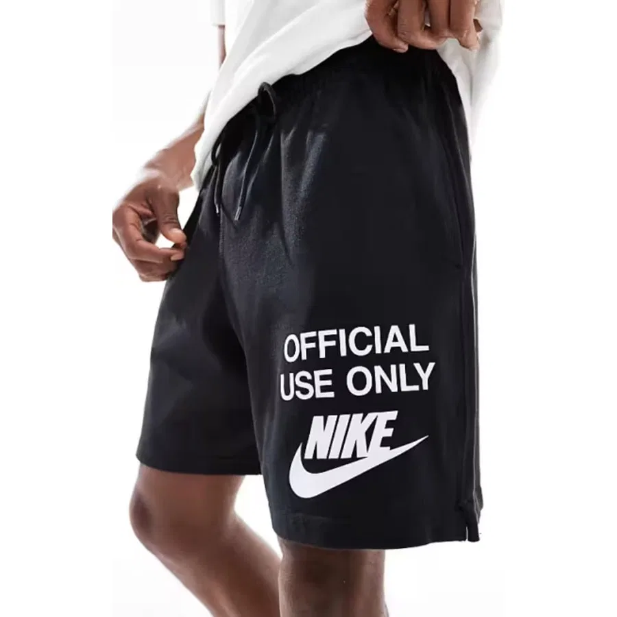 Шорты спортивные с принтом Clup Knit Official Nike, Черный