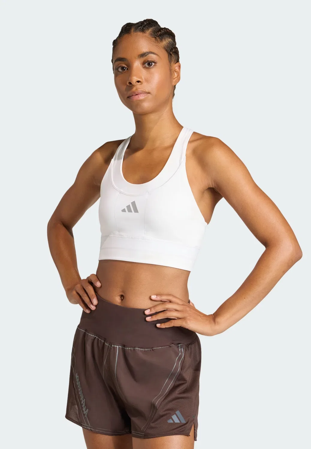 Спортивный бюстгальтер-бралетт Adidas Performance Adi365 белого цвета — фото 3
