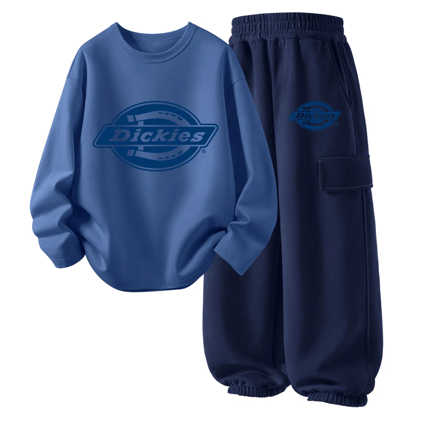 Детский спортивный комплект с круглым вырезом, Dickies, Suno White+Suno K Navy Blue — фото 3