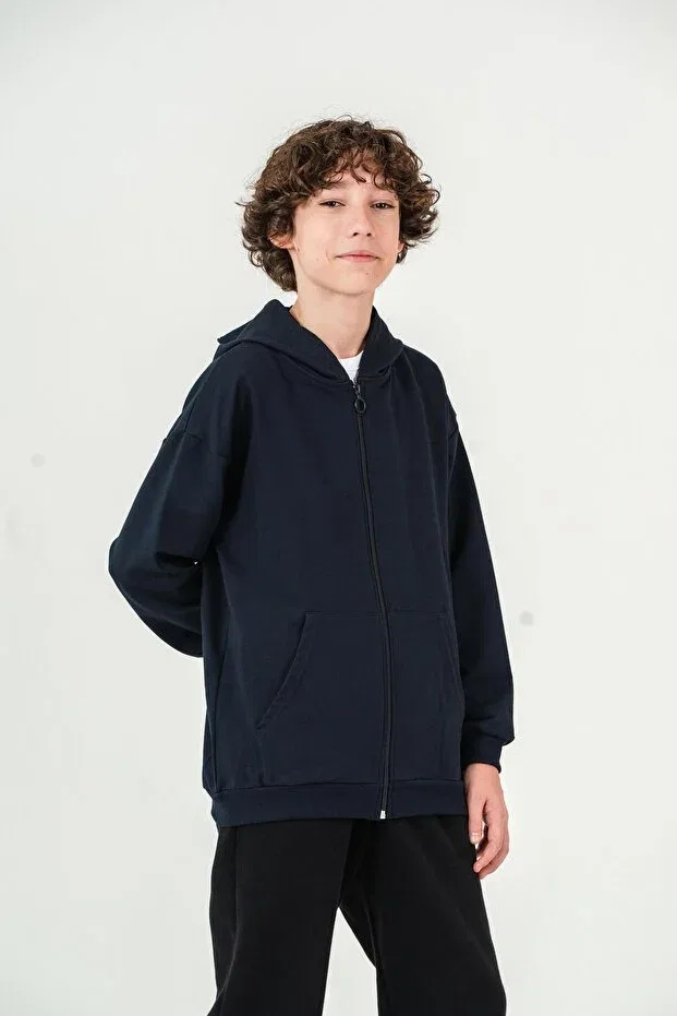 Детская куртка для девочек с капюшоном Mışıl Kids, Navy Blue — фото 3