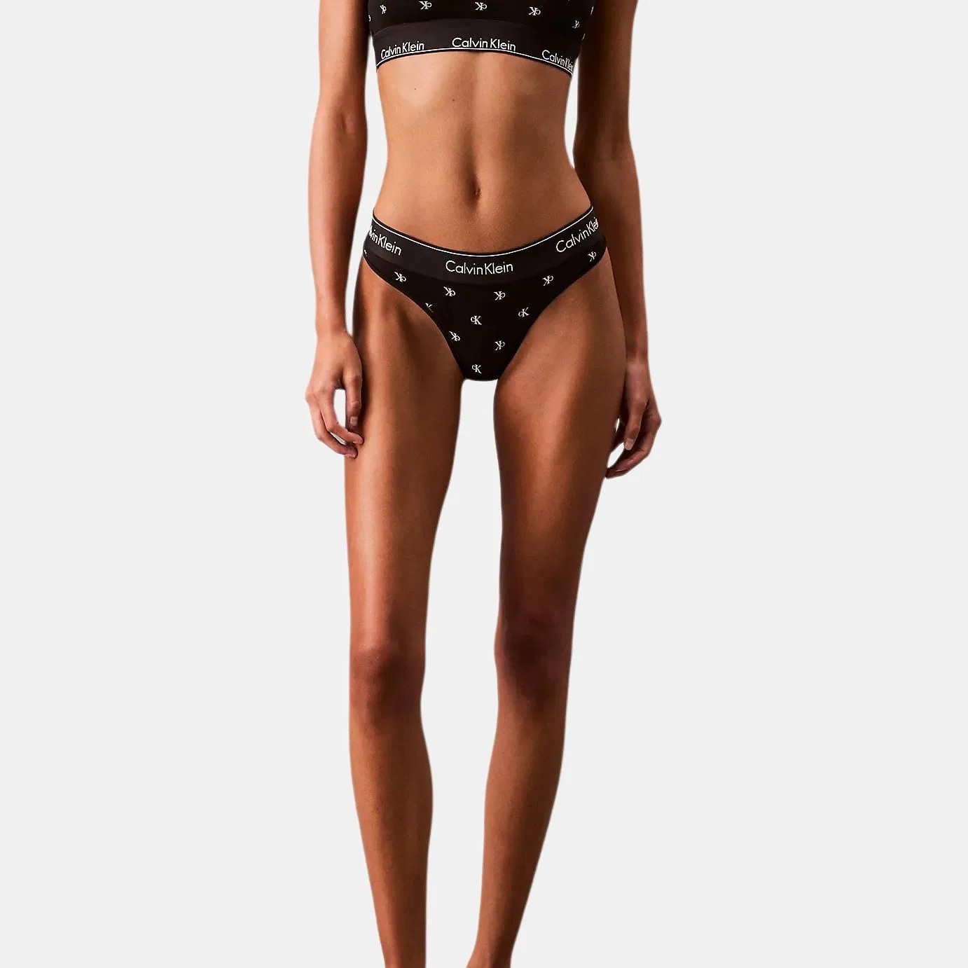 Женские трусы с принтом 1 Pack Calvin Klein, Black Full Print — фото 3