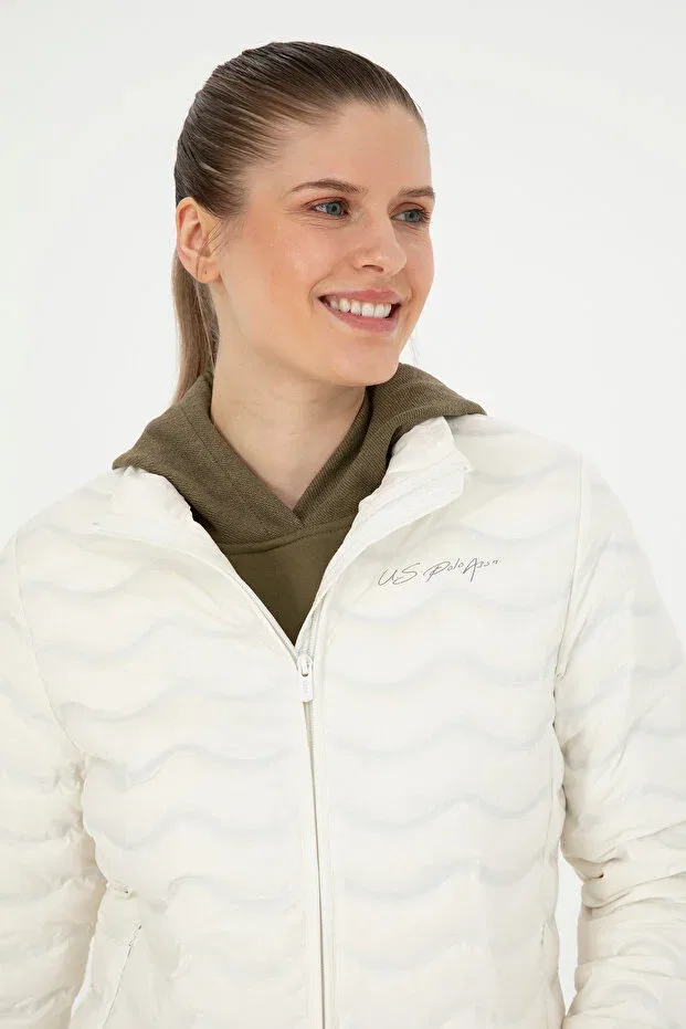 Женское пуховое пальто с длинным рукавом U.S. Polo Assn., Белый — фото 2