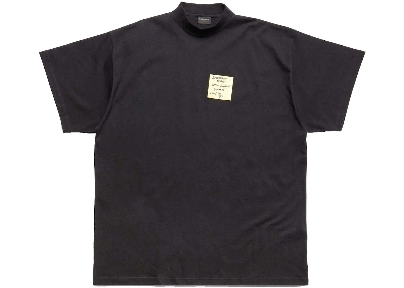 Мужская футболка с принтом Balenciaga Sticky Note T-Shirt Oversized In, Faded Black