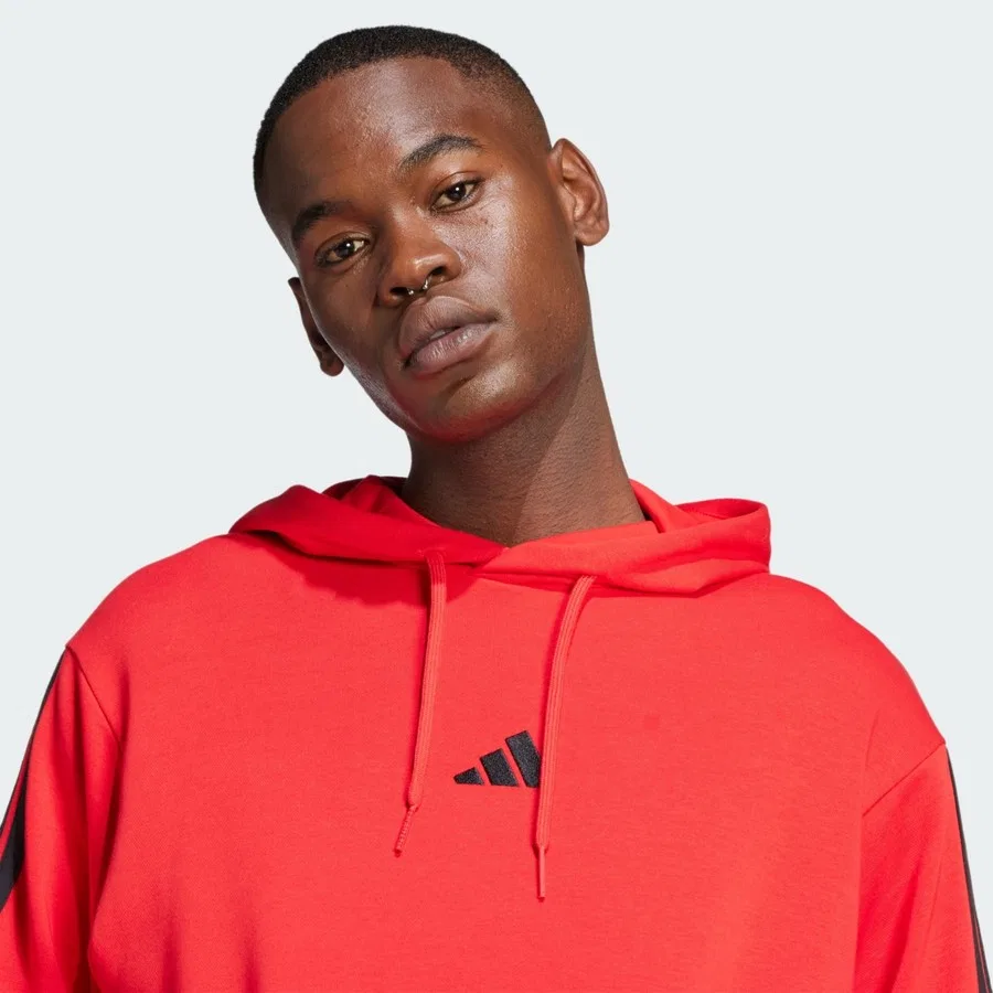 Худи с длинным рукавом и 3 полосками adidas Sportswear Essentials, Красный — фото 4
