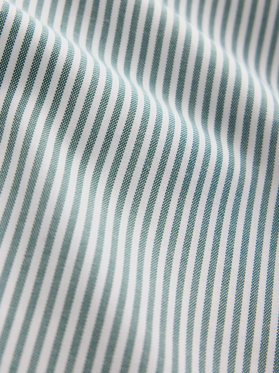 Рубашка Next Regular fit Button Up Shirt 'Easy Iron' изумрудного и белого цвета — фото 2