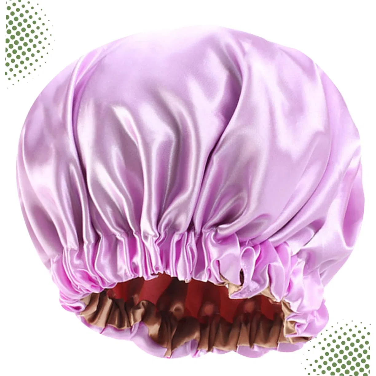Шапочка для сна, двусторонняя атласная, Healvian, набор 2 шт, 38x38 см, Light Purple — фото 2