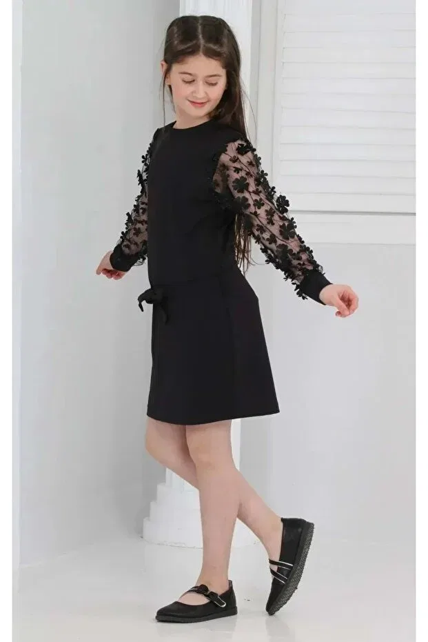 Детское платье для девочек с принтом Daisy Crepe Mnk Baby&Kids, Black