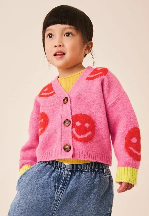 Кардиган из полиэстера Regular Fit V-neck Cardigan Next, Pink, розовый