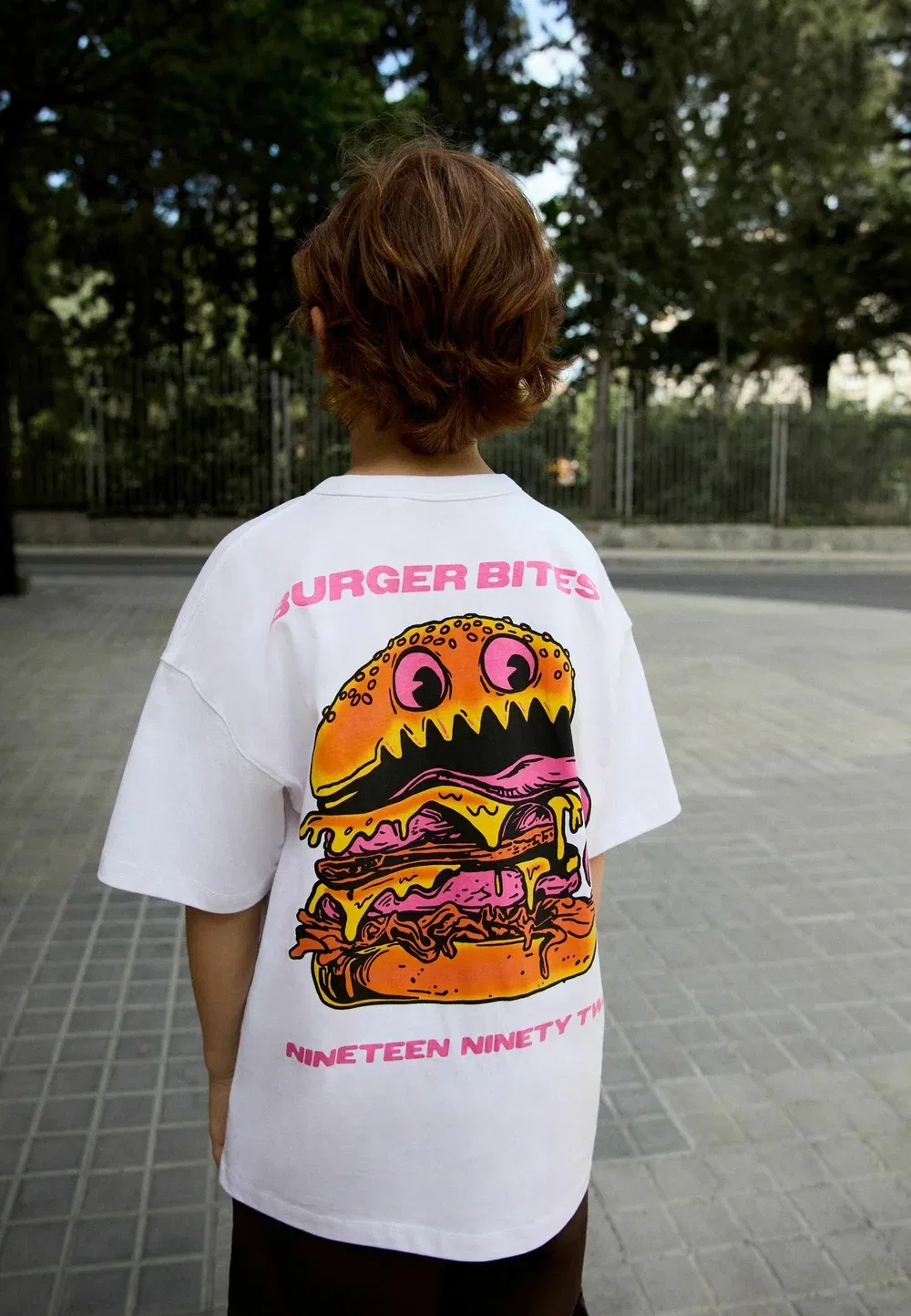 Футболка с коротким рукавом и графическим принтом Next, White Burger Back Print — фото 2