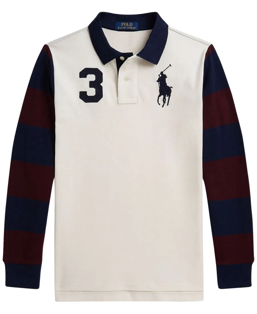 Футболка-поло с длинным рукавом Big Pony Cotton Mesh Polo Shirt Polo Ralph Lauren, Nevis Multi — фото 2