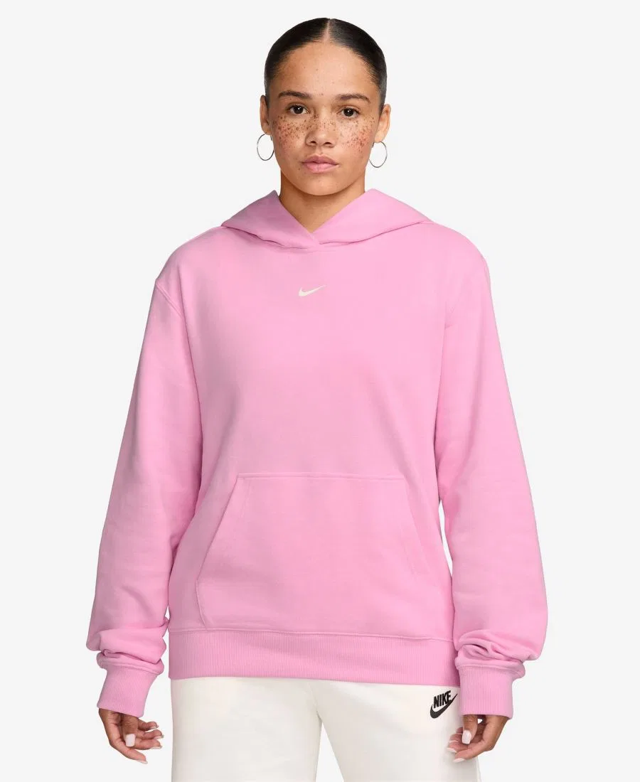 Худи женское с капюшоном Studio Fleece Nike, Pink Rise Sail