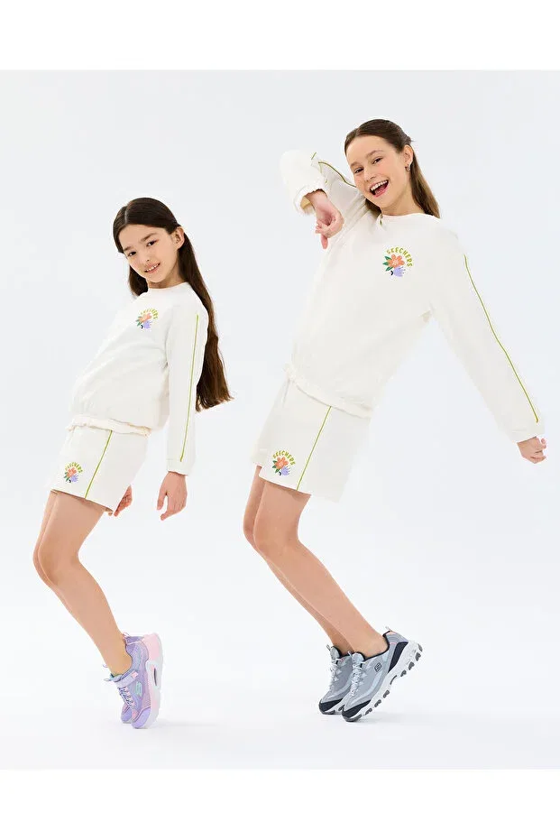 Детское платье-свитшот для девочек хлопковое Skechers, White