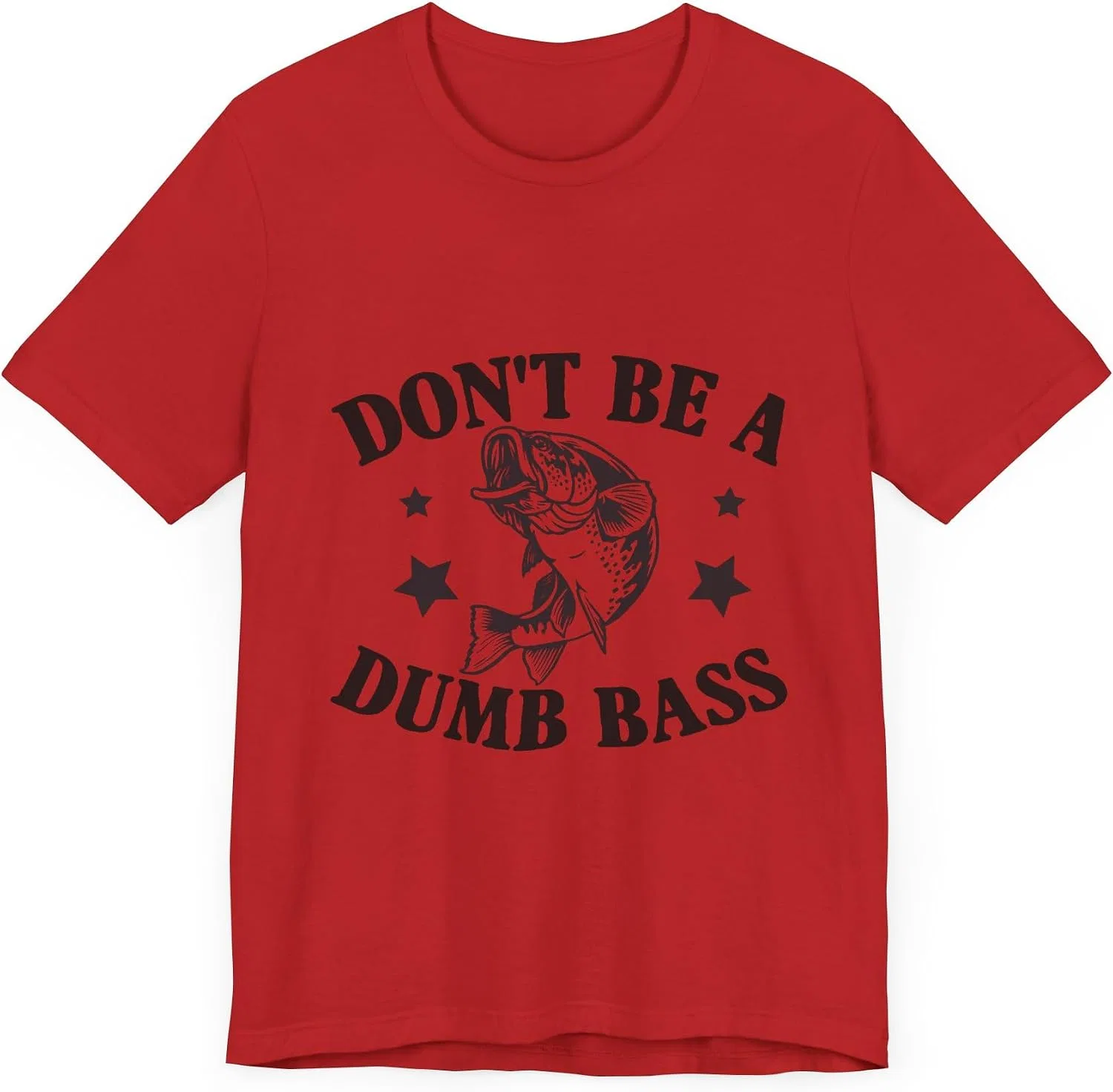 Футболка с принтом Don't Be a Dumb Bass Bella Canvas 3001, Red — фото 3