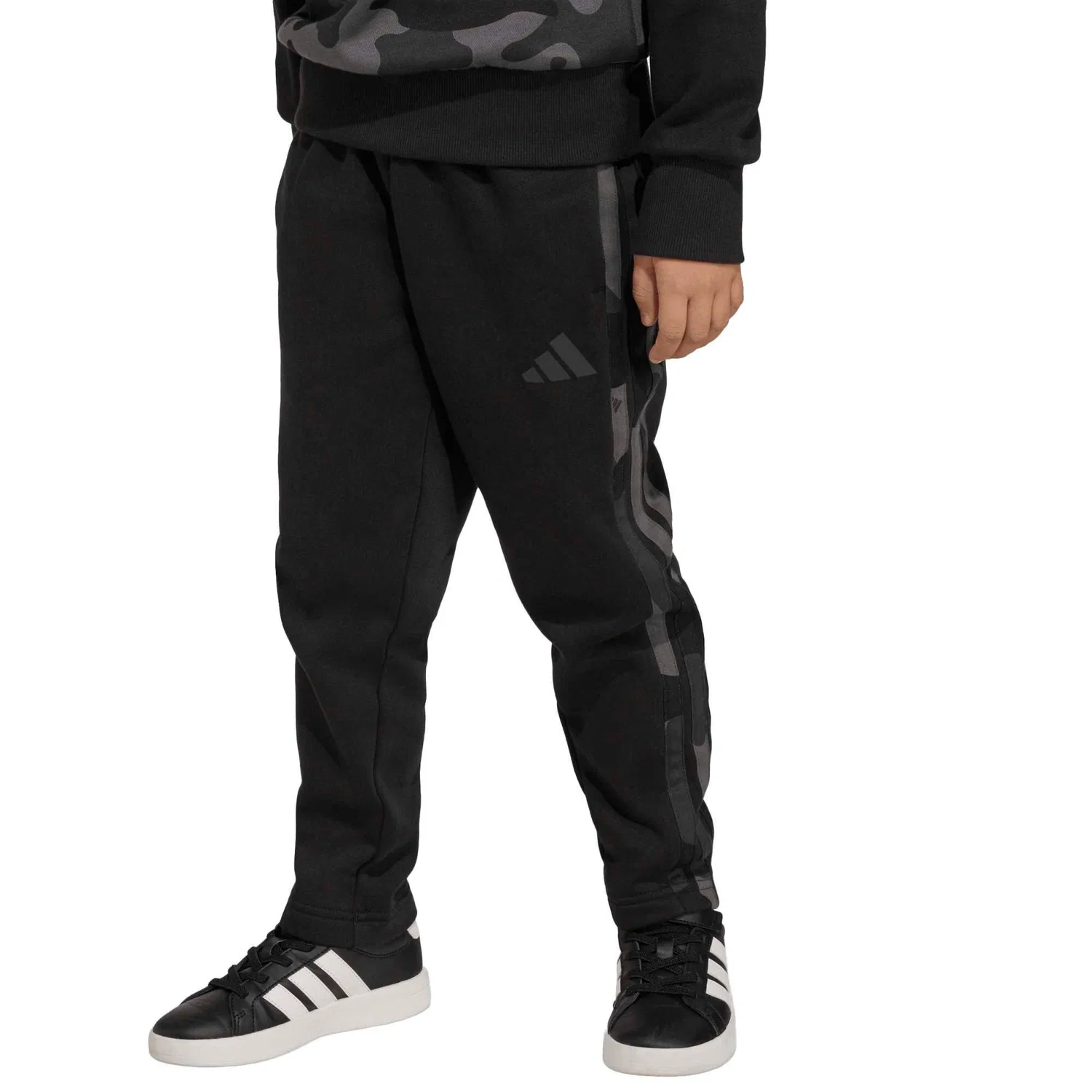 Детский спортивный костюм с камуфляжным принтом LK CAMO FL SET Adidas, Schwarz Grau — фото 2