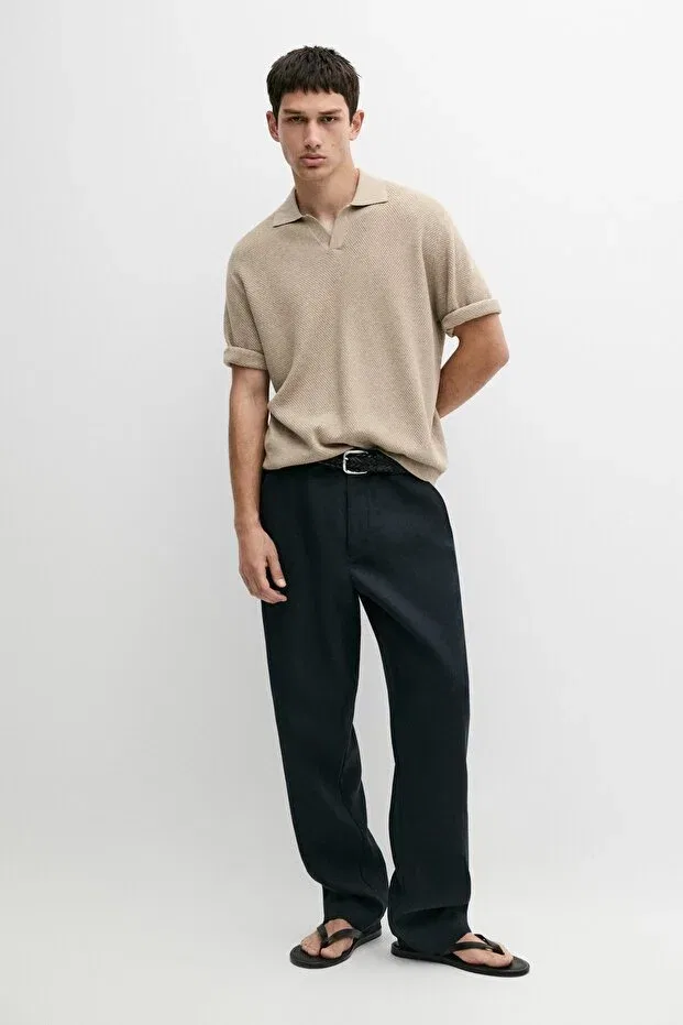 Мужские брюки льняные Massimo Dutti, Dark Blue