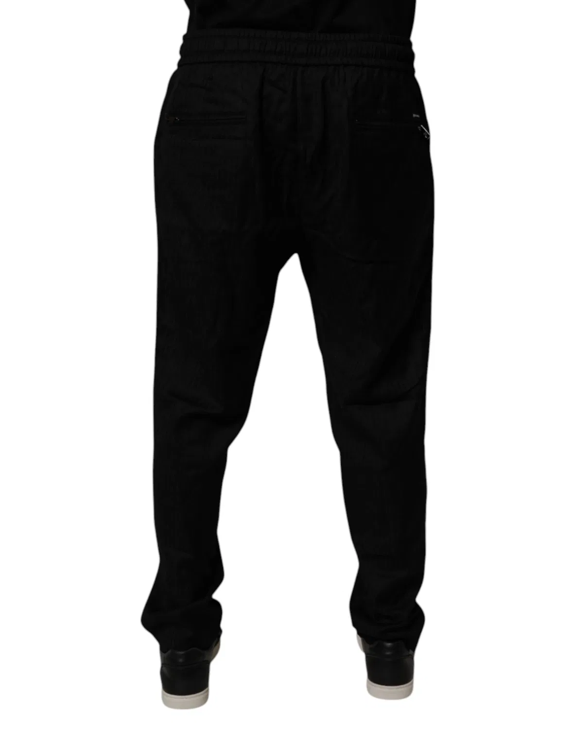 Мужские шерстяные брюки-джоггеры с логотипом Dolce & Gabbana, Black — фото 4