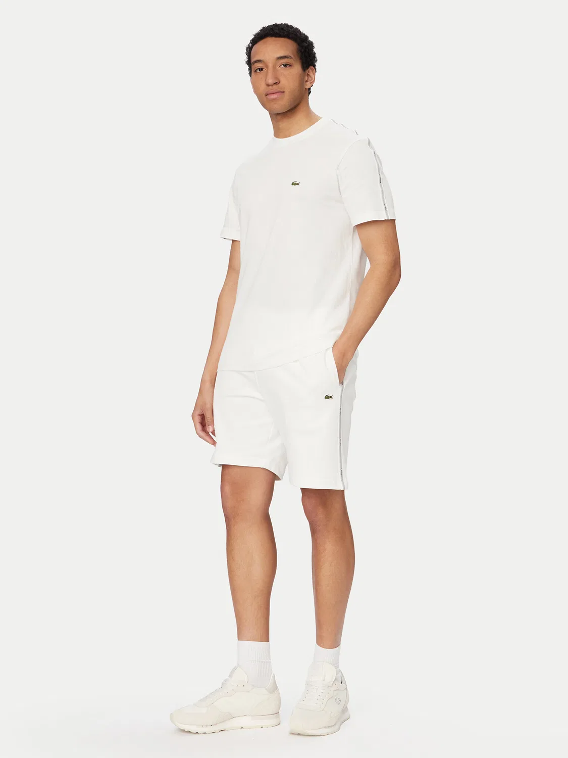 Мужские спортивные шорты стандартного кроя Lacoste, белый — фото 2