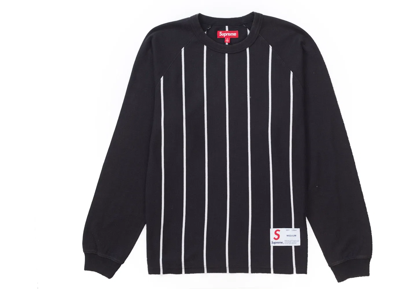Мужская футболка с длинным рукавом Supreme Supreme Stripe Raglan L/S Top, Black — фото 2
