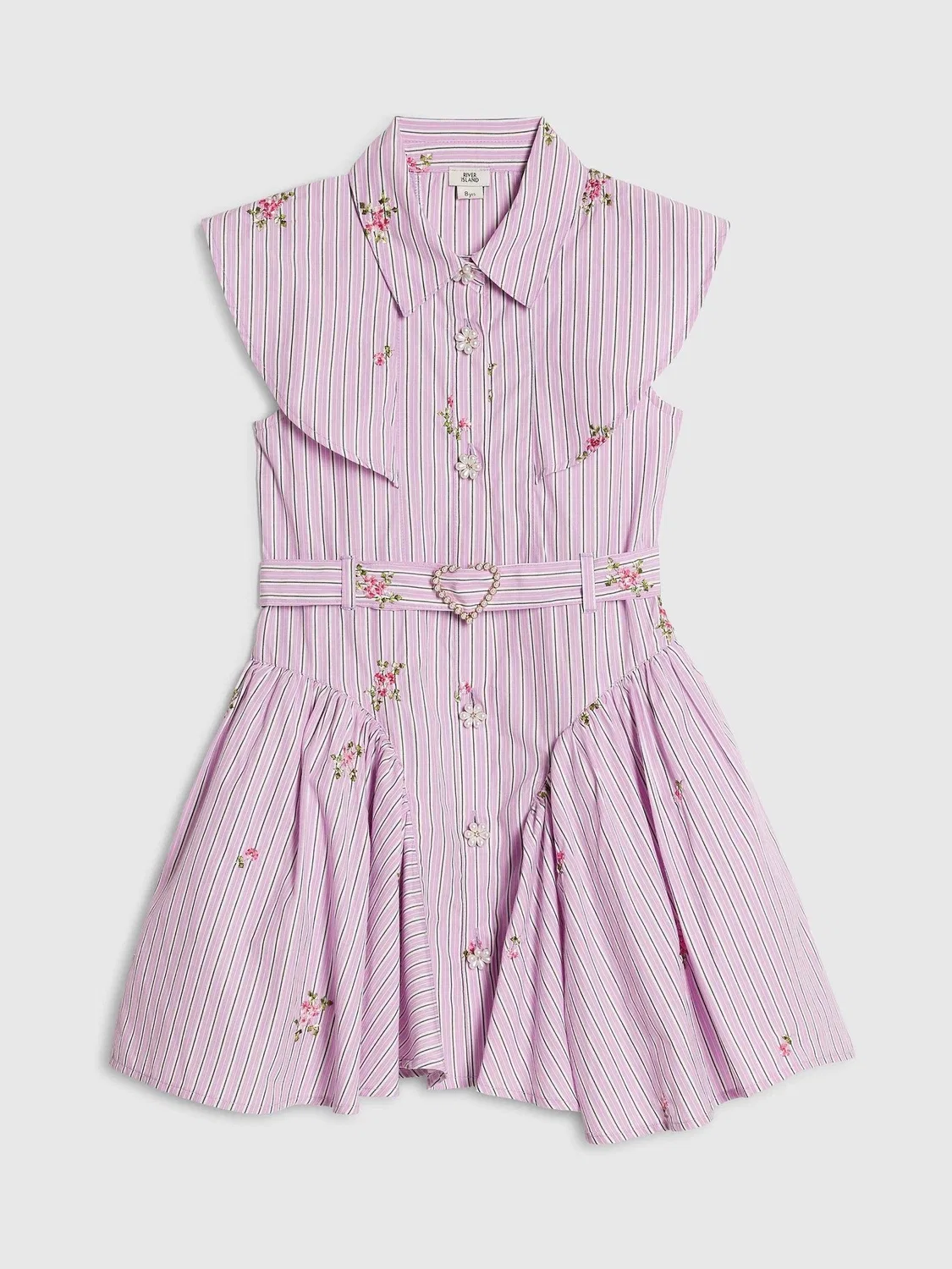Платье для девочек в полоску River Island, фиолетовое