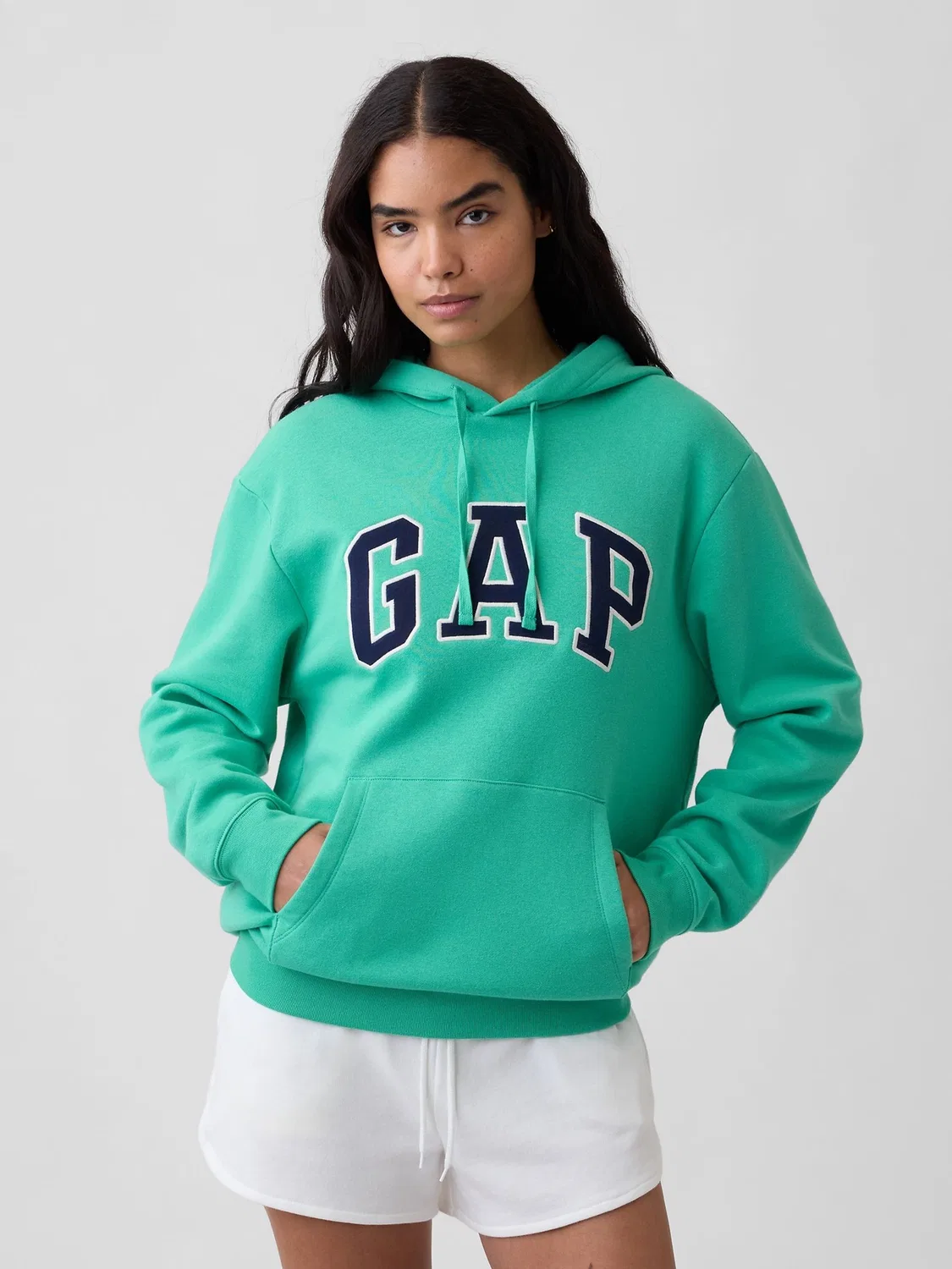 Худи, свободная посадка, Relaxed Logo Hoodie Gap, ярко-зеленый — фото 4
