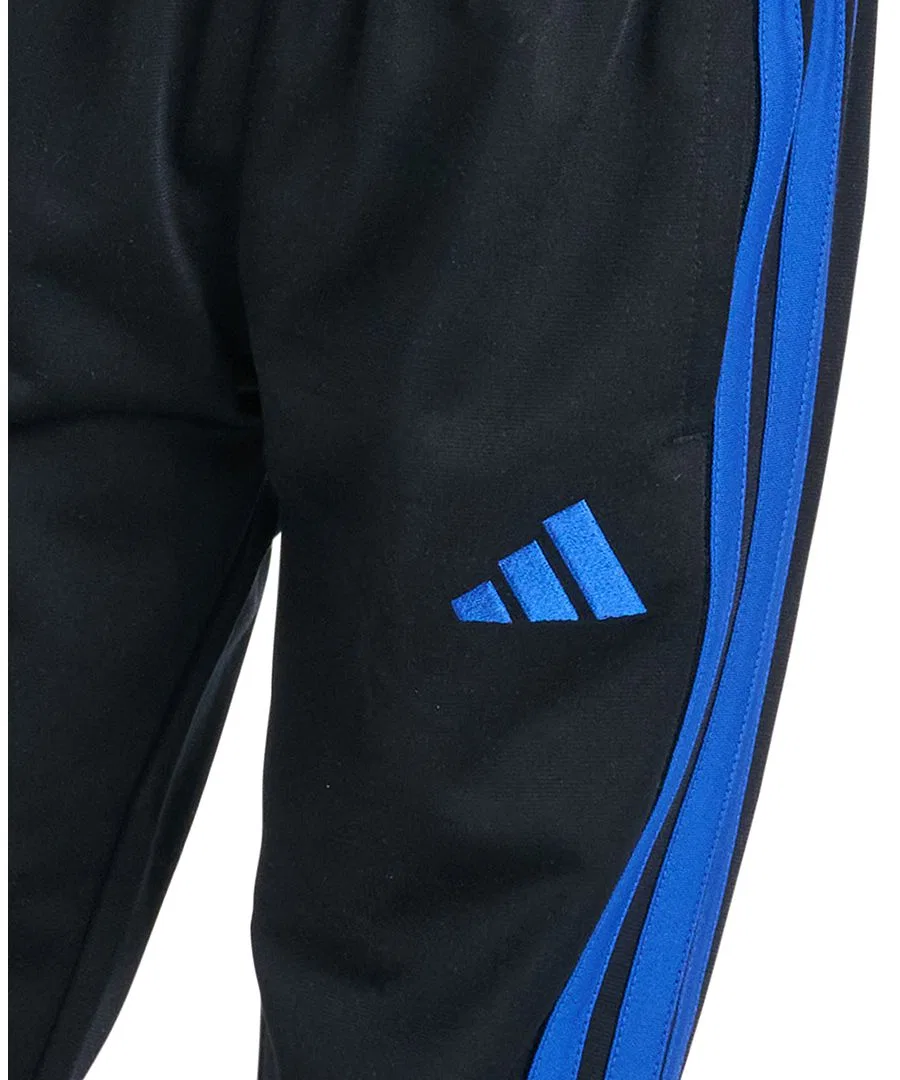 Детские спортивные брюки с утяжкой, с логотипом 3-Stripes adidas, Black Blue — фото 3