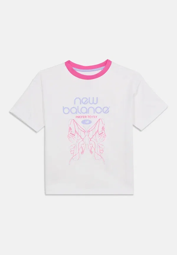 Футболка хлопковая Prefer to fly graphic tee, New Balance, Bright White, белый — фото 3