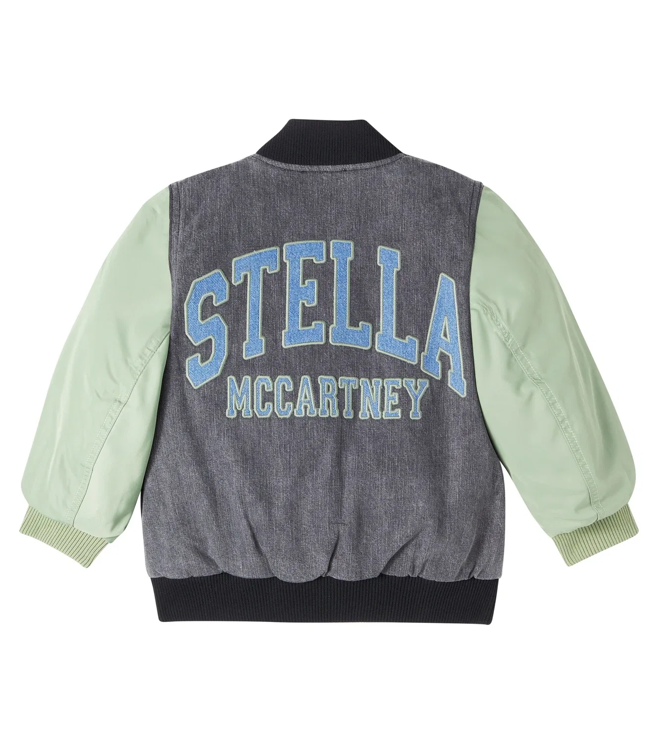 Легкая куртка-бомбер из джинсовой ткани Stella Mccartney Kids, черный — фото 4