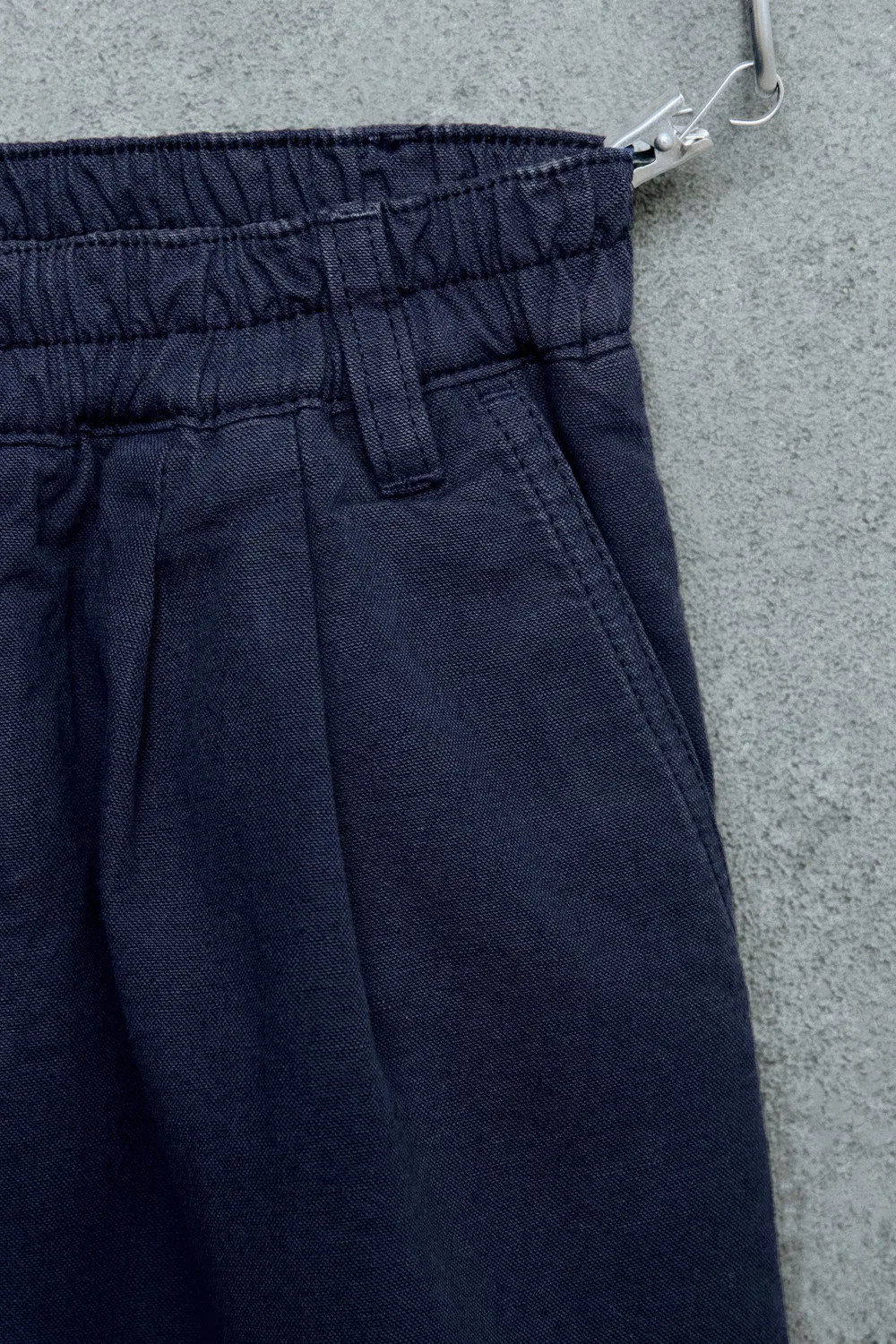 STORIESZ - Свободные брюки из хлопка и льна с вытачками ZARA, Bluish — фото 3