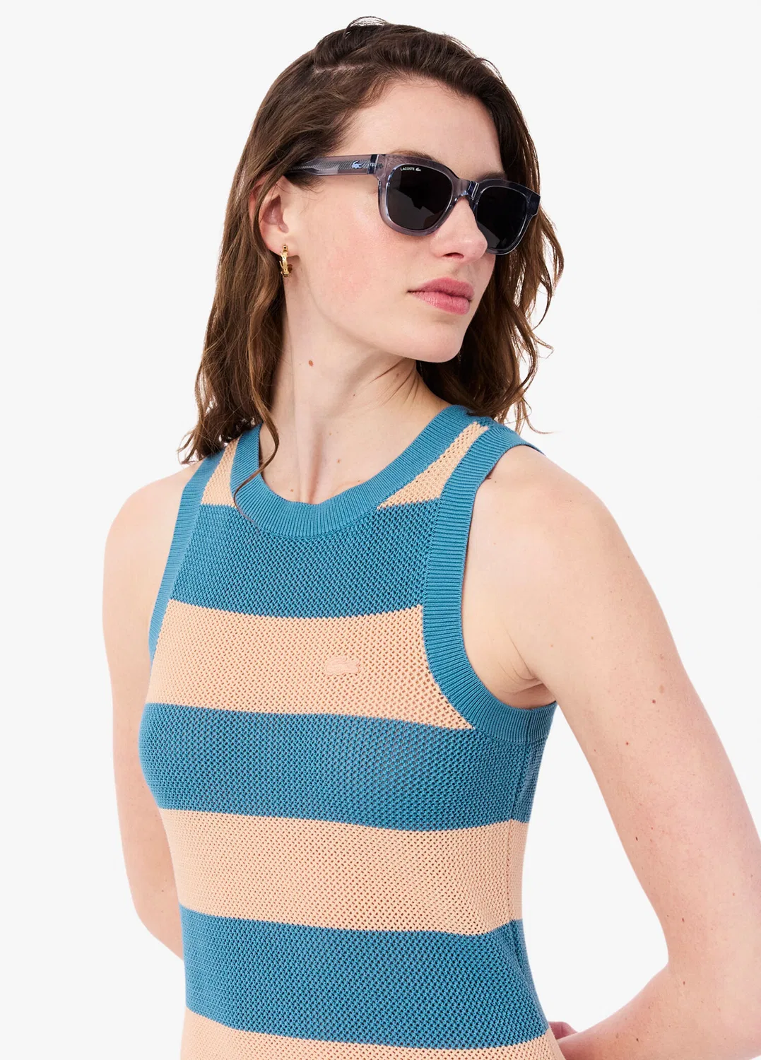 Платье поло Lacoste Renkli Çizgili Regular Fit, Разноцветное — фото 3