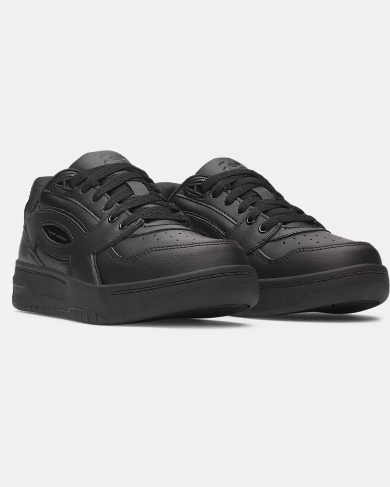 Кроссовки детские из натуральной кожи с амортизацией UA Flex UnderArmour, Black/Castlerock — фото 4