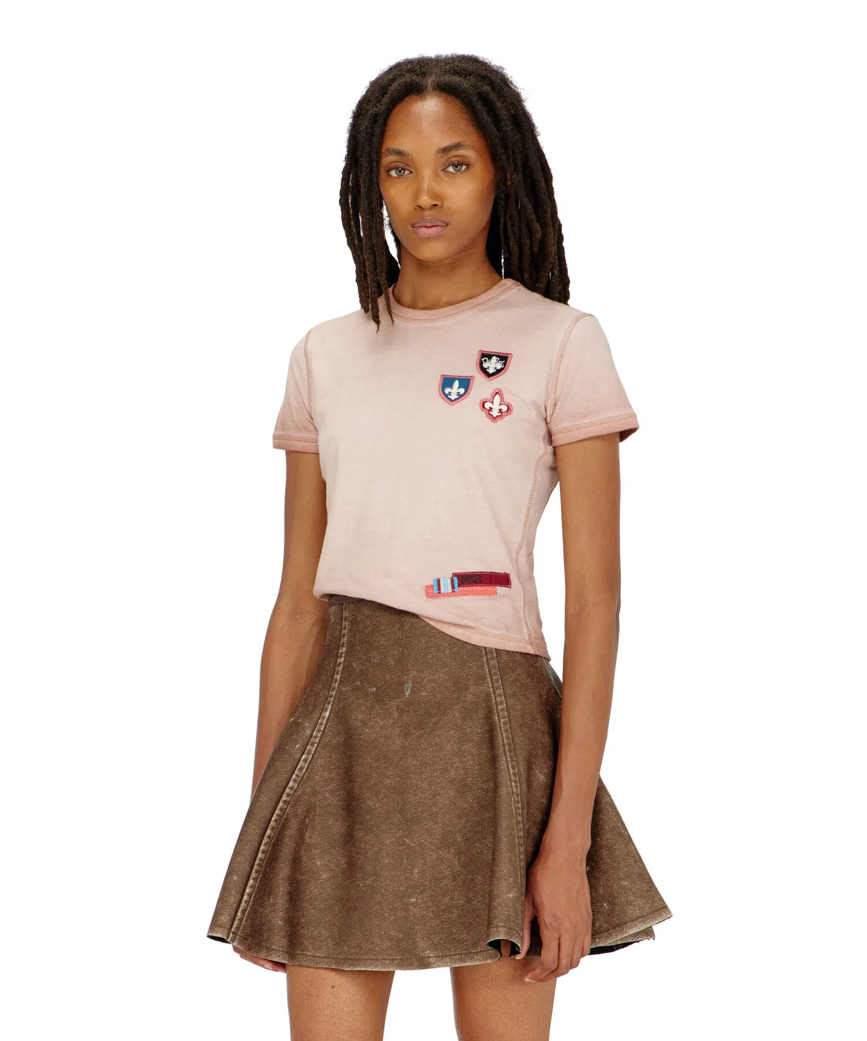 Женская футболка с принтом T-UNCUTY-WAF DIESEL, Pink