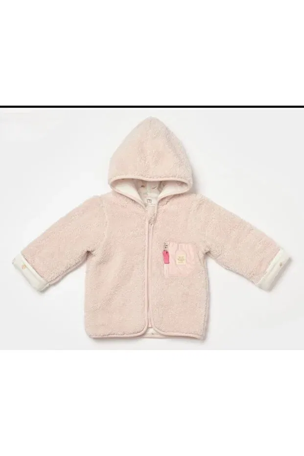 Детская куртка для девочек с капюшоном Bibaby, Pink-Ecru
