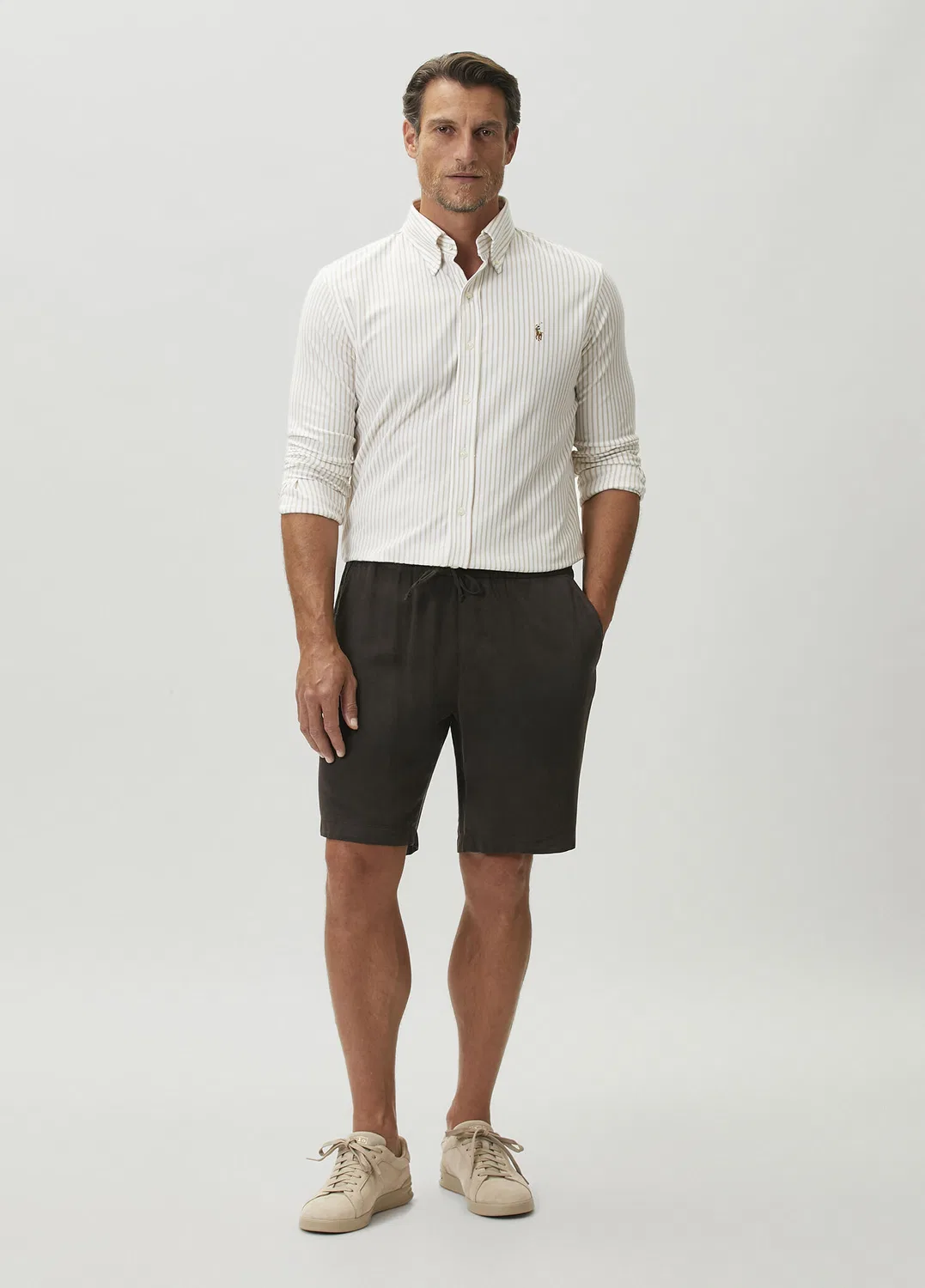 Рубашка Oxford Polo Ralph Lauren, Haki-Bej — фото 2