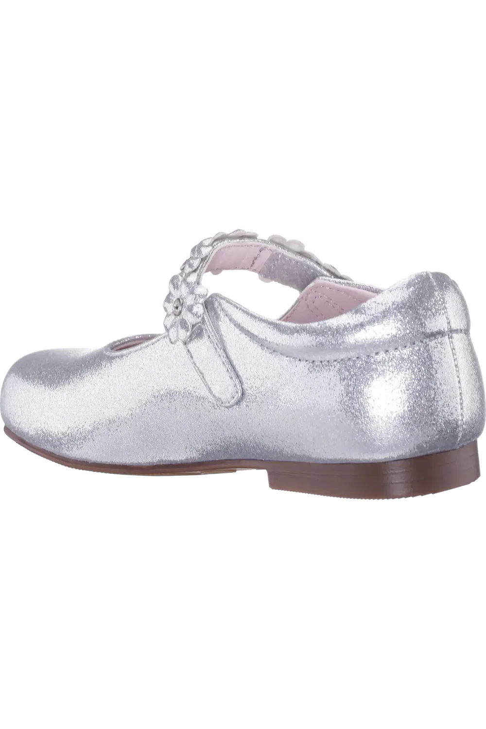 Балетки детские с цветочными аппликациями Tuley Nina, Silver Shimmer — фото 2