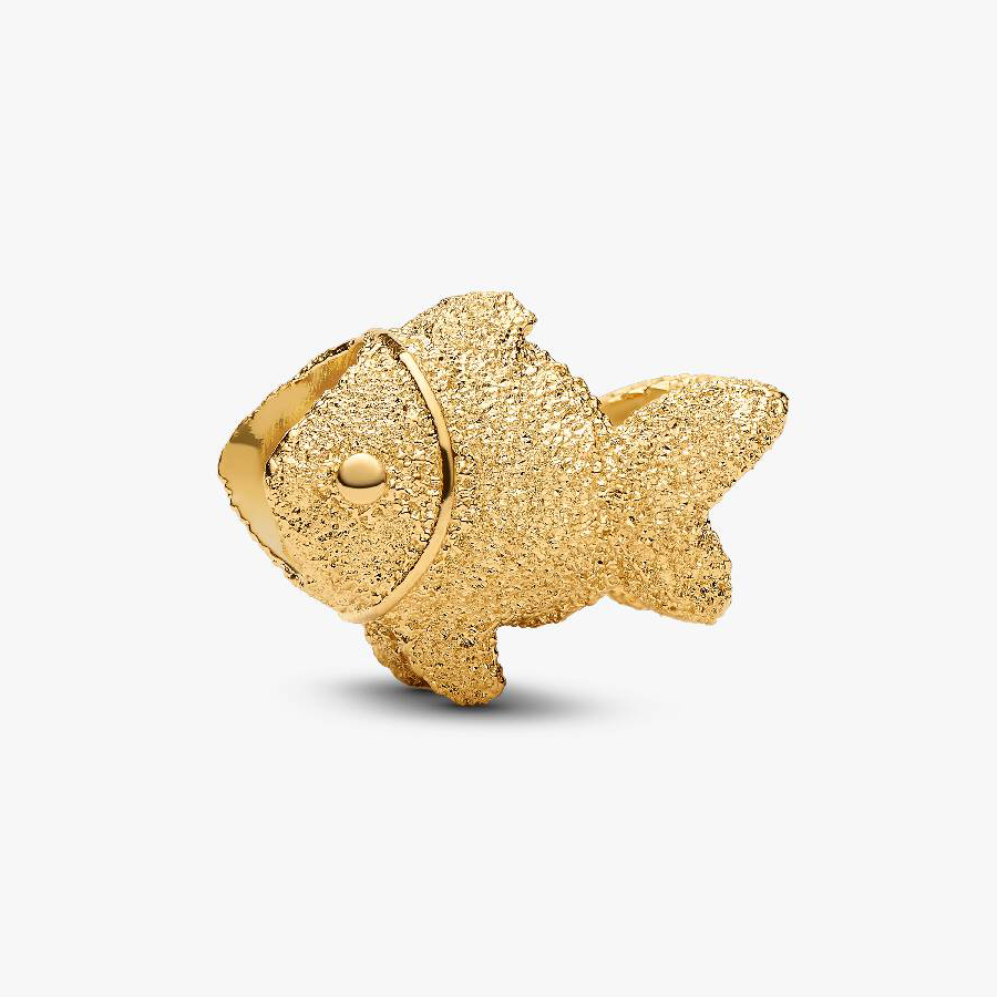 

Шарм Pandora Textured Fish Mini, золото