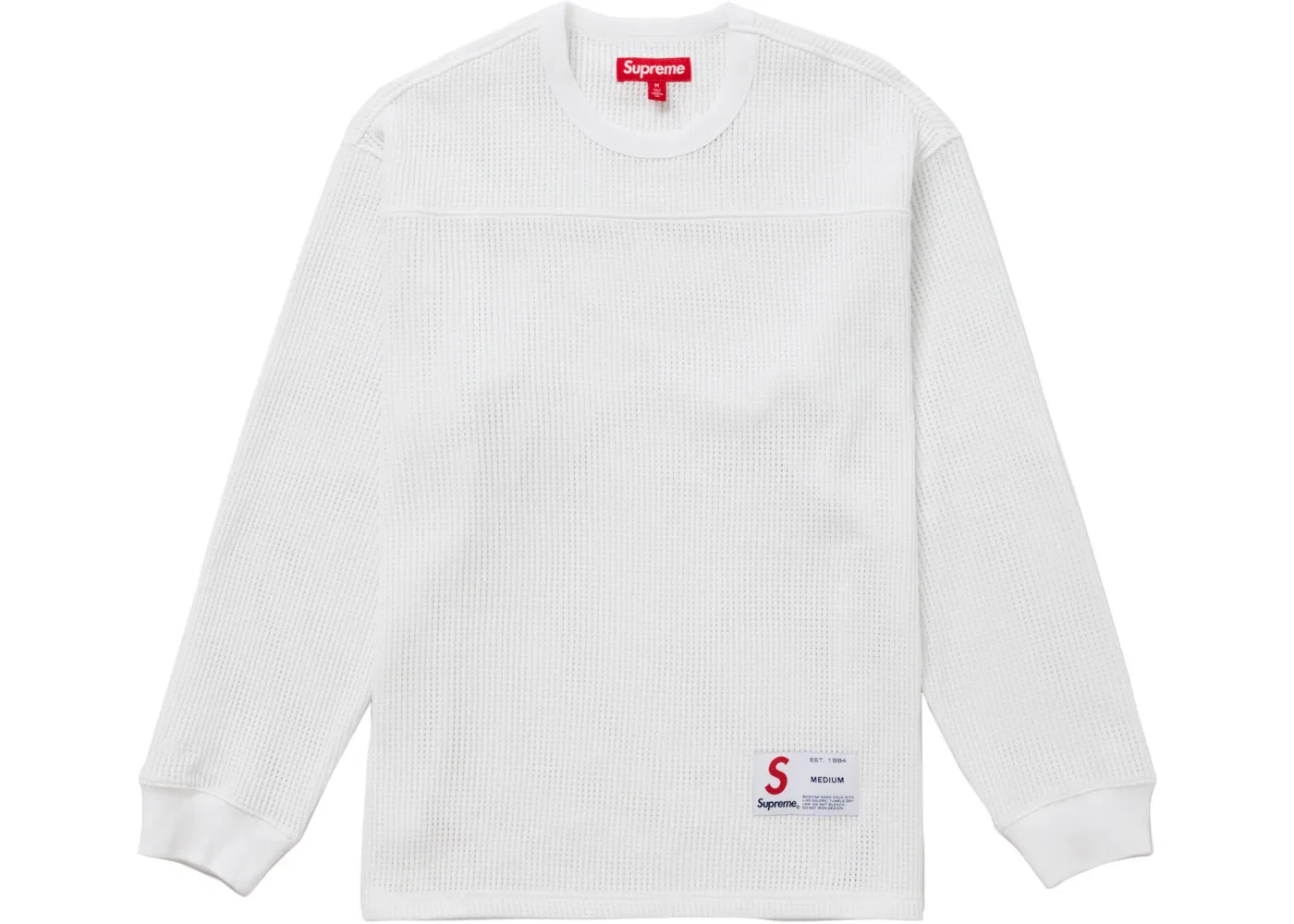 Мужская футбольная футболка с длинным рукавом Supreme Polartec Mesh L/S Football Top, White