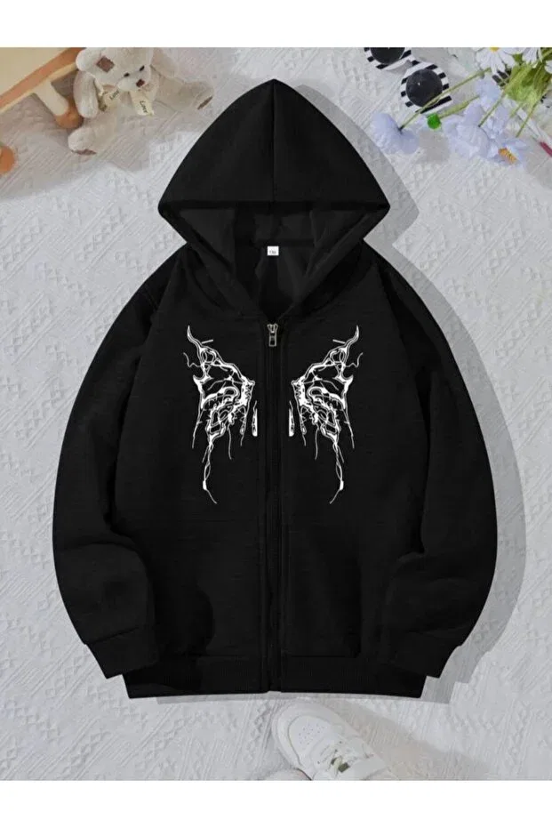 Детский кардиган с принтом Cotton Butterfly Design Generic Brands, Черный