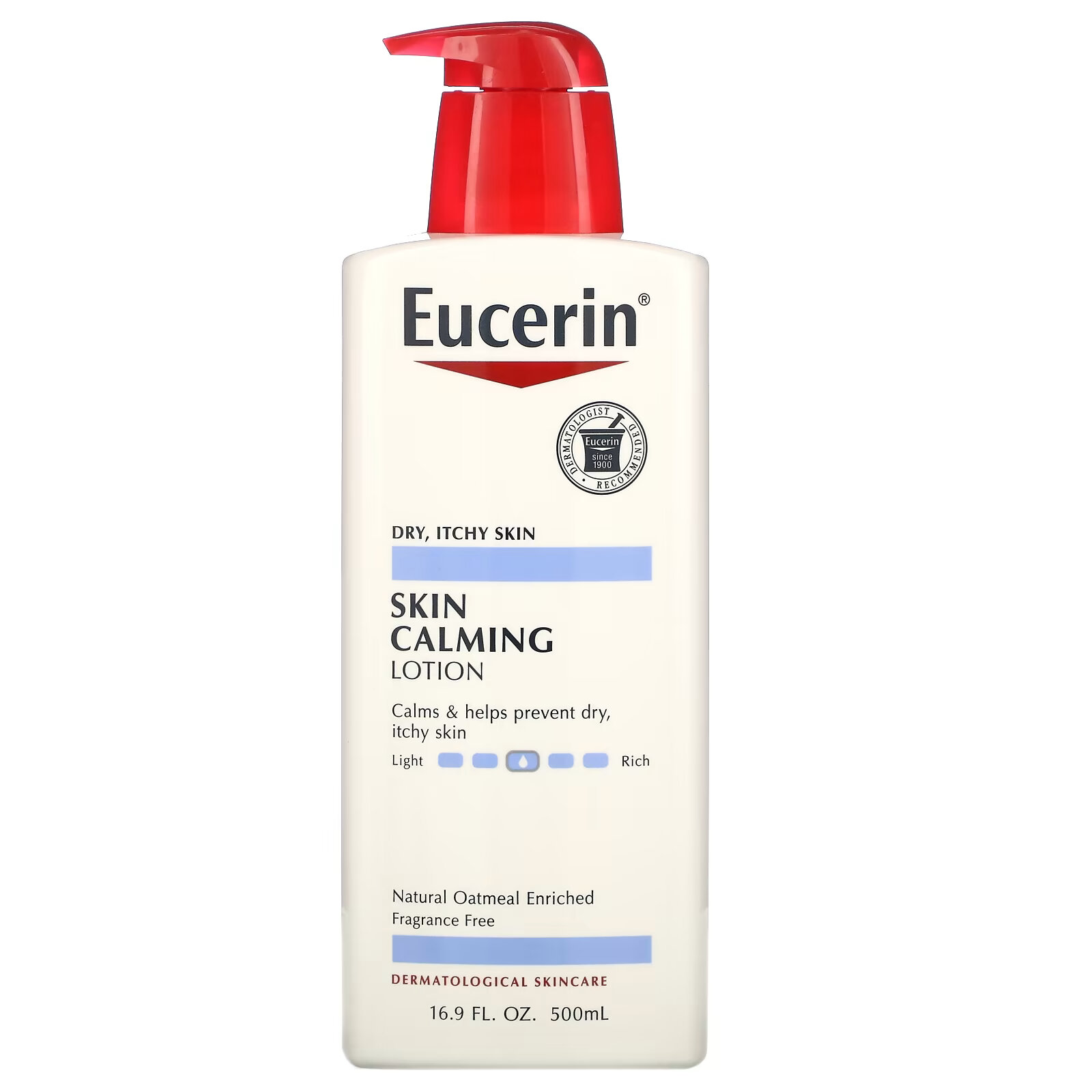 Eucerin, Успокаивающий лосьон для кожи, без отдушек, 500 мл (16,9 жидк. унций) - фото