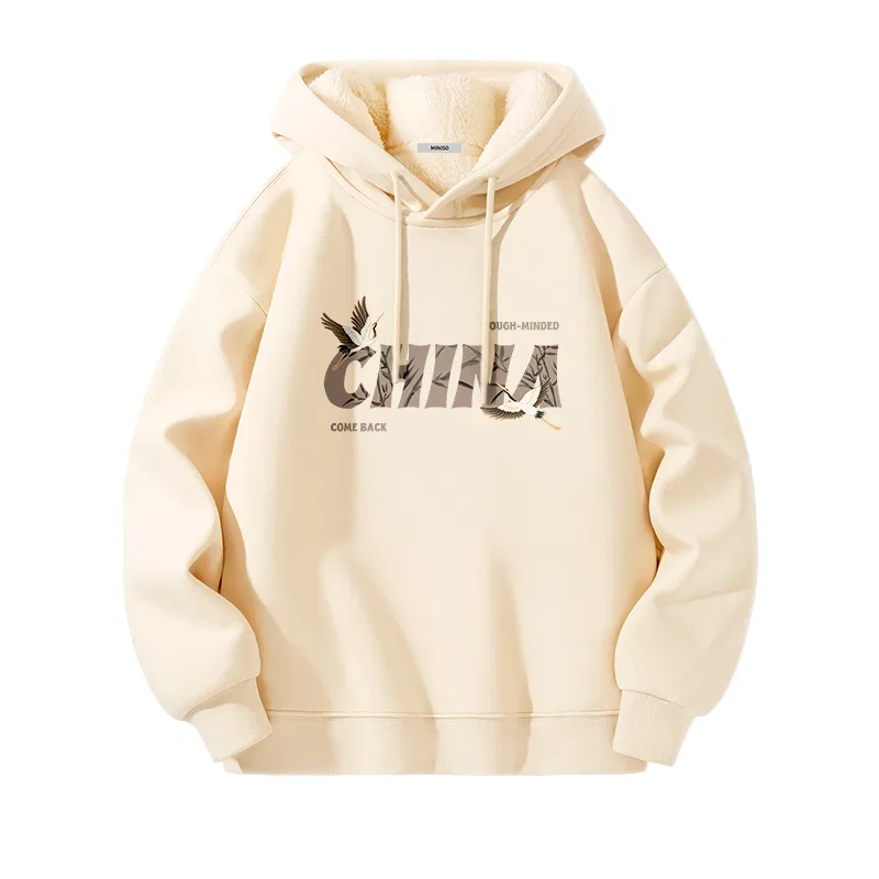 Детский свитшот безрукавный MINISO, Thermal Sherpa Khaki (Chinese Crane) — фото 3