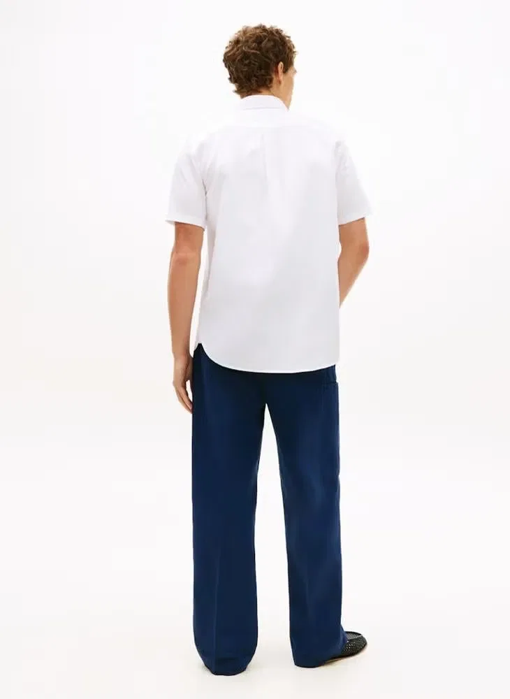 Рубашка с коротким рукавом из смесового льна Regular fit Tommy Hilfiger, белый — фото 2
