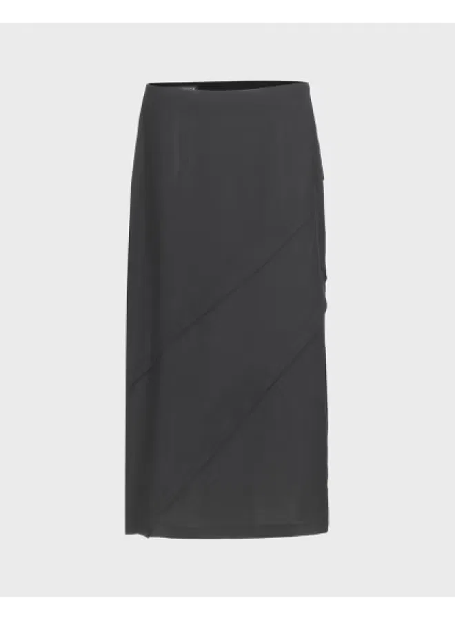 Юбка длинная с разрезом на высокой талии Zara, черный